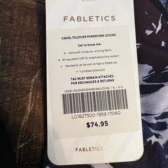 Fabletics NWT Cashel Foldover Powerform Leggings Workout Althletic - Picture 4 of 7